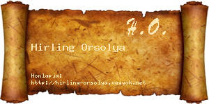 Hirling Orsolya névjegykártya